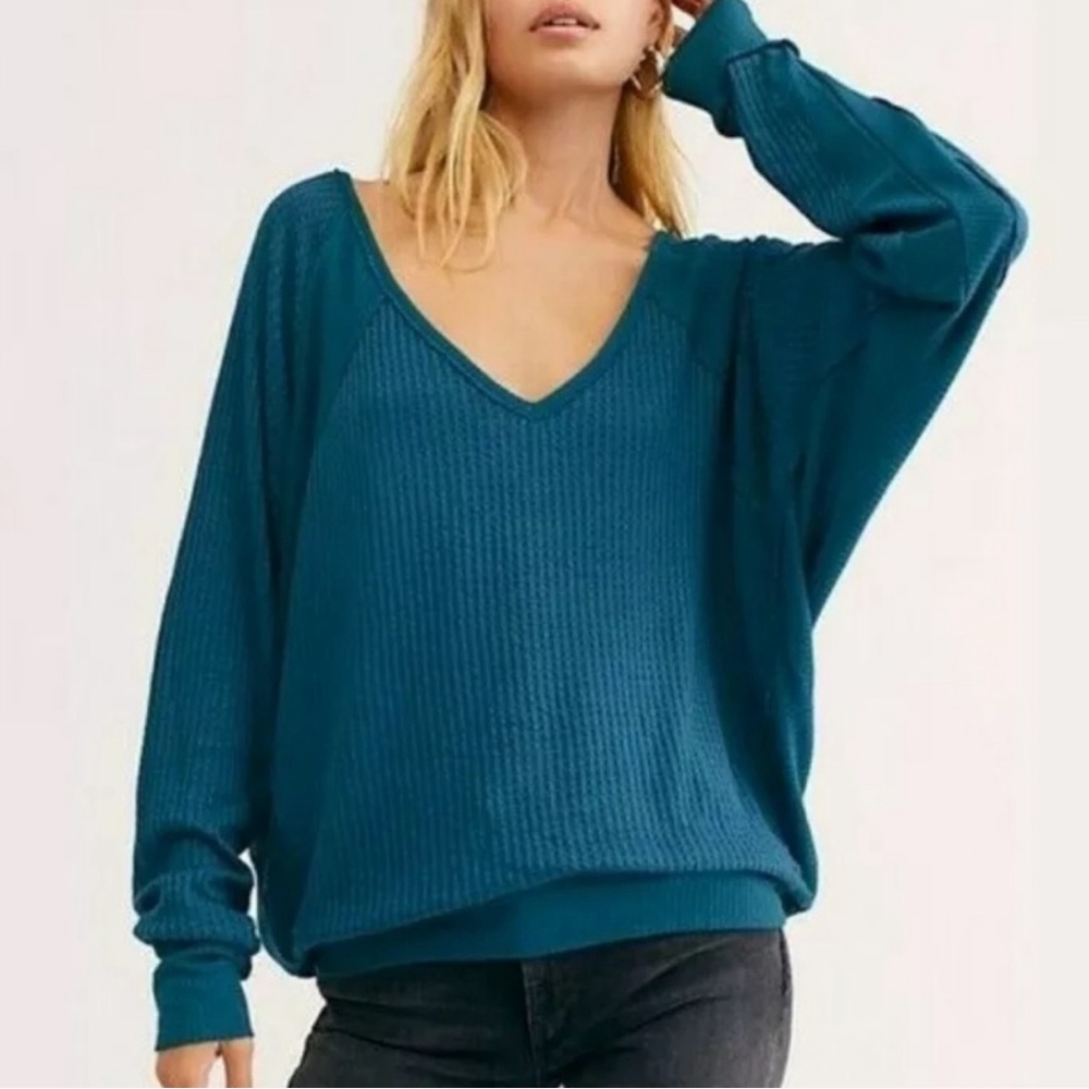 Free People waffle knit top